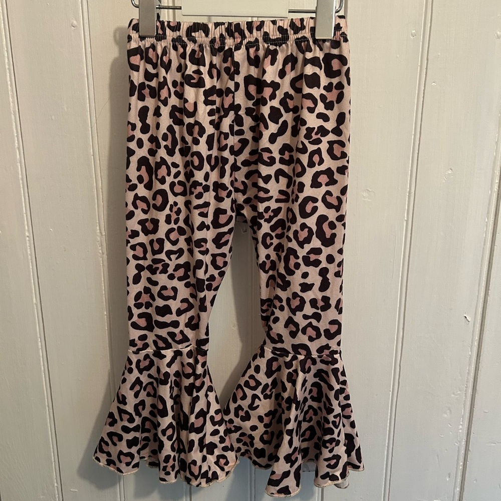 Small shop 2t brown & black Leopard Print bell Bottoms